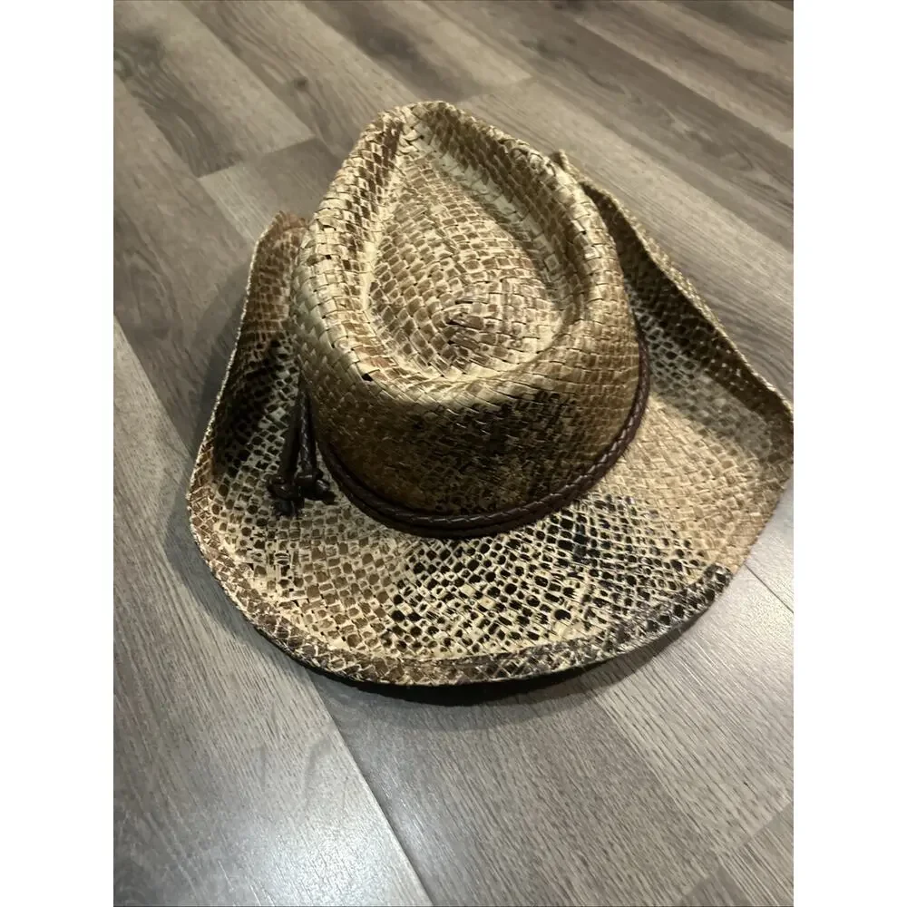 Dorfman Pacific Co western hat Brown Snake Skin Look